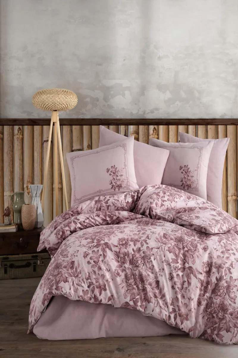 Ranforce Safrano Pembe Çift Kişilik Nevresim Takımı