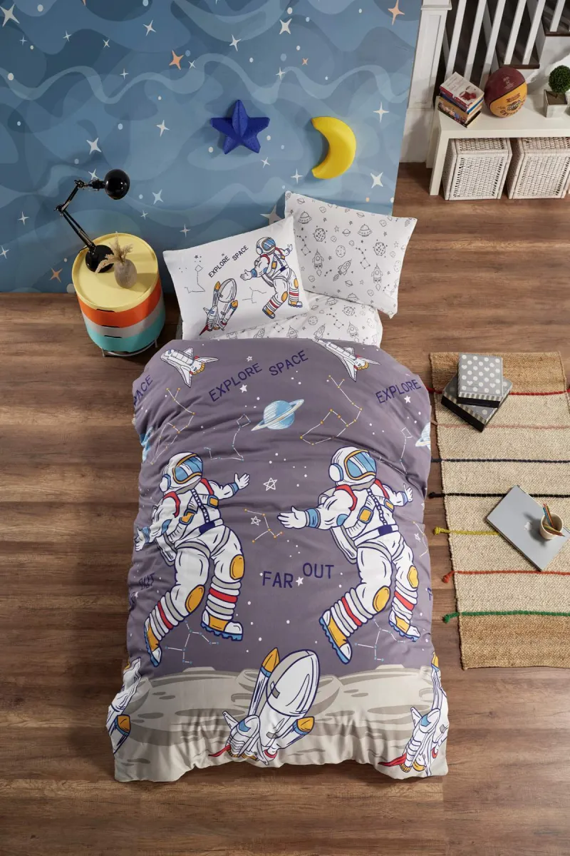 Newhome Ranforce Astronot Tek Kişilik Nevresim Takımı