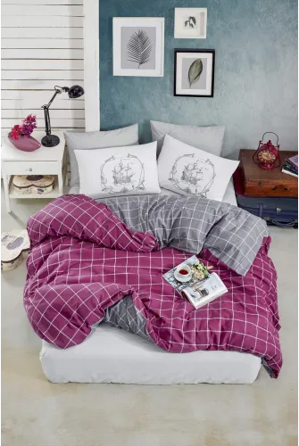 Newhome Ranforce Çift Kişilik Nevresim Takımı Trendy colors Mor 1167-02