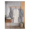 Newhome Alfa 6 Parça Kutulu %100 Pamuk lüx Aile Bornoz Seti Gri-Krem